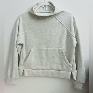 Athleta Girl Funnel Neck Sweatshirt Gray Heather L (12)